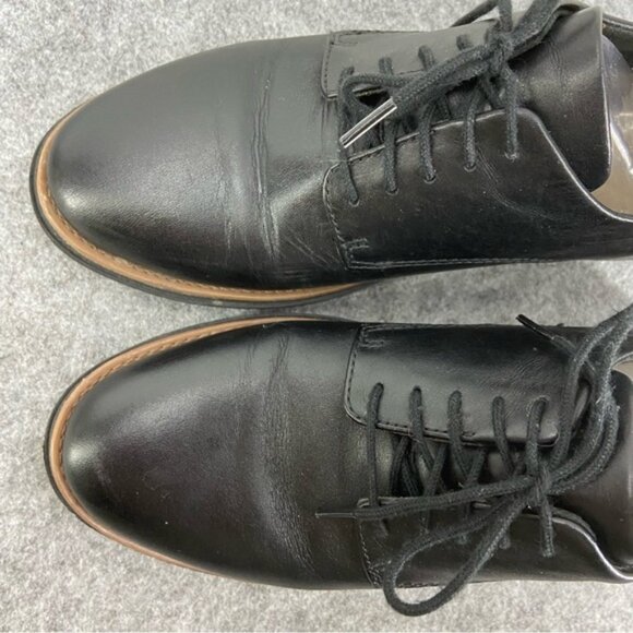 Clarks Womens Sharon Noel Black Leather Lace Up Loafer Women’s Size US 8 - Picture 2 of 11